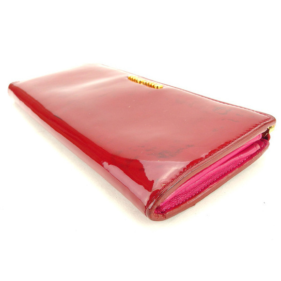 Miu Miu Long Wallet L-Shaped Ribbon Motif Red Wallet G990 - Picture 3 of 6